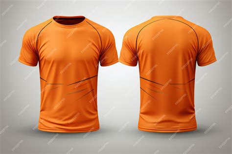 Premium Photo | Solid Sport Orange Male TShirt Front and Back View