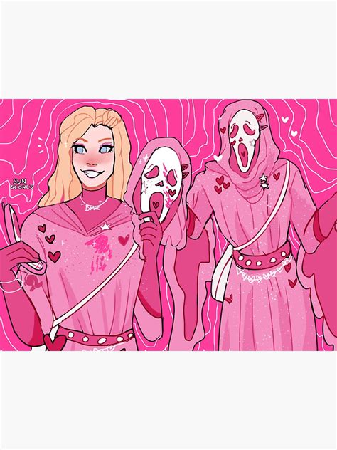 Ghostface Pink Sticker By Sunscones Redbubble