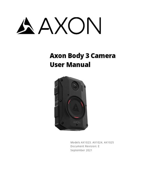 Axon Body 3 User Manual | PDF | Ios | Camera