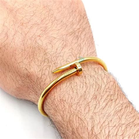 Pulseira Bracelete Prego Em Aço 316l Prateado Dourado MercadoLivre