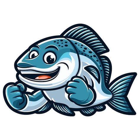 Premium Vector | Arctic char mascot vector illustration on white background