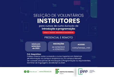 Edital Seleciona Graduandos As De Si Para Atuar Como Instrutores As