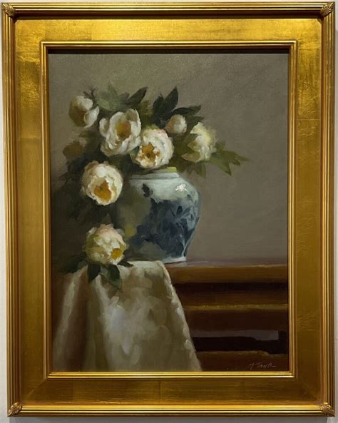 White Lace And Peonies 18 X 24 Murray Smith Evalyn Dunn Gallery