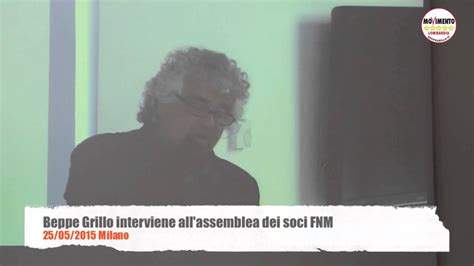 Assemblea Dei Soci Fnm L Intervento Di Beppe Grillo