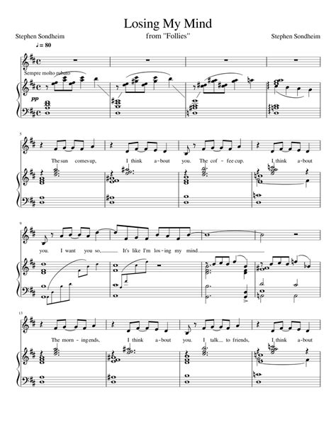 Losing My Mind Sheet Music For Piano Voice Download Free In Pdf Or Midi