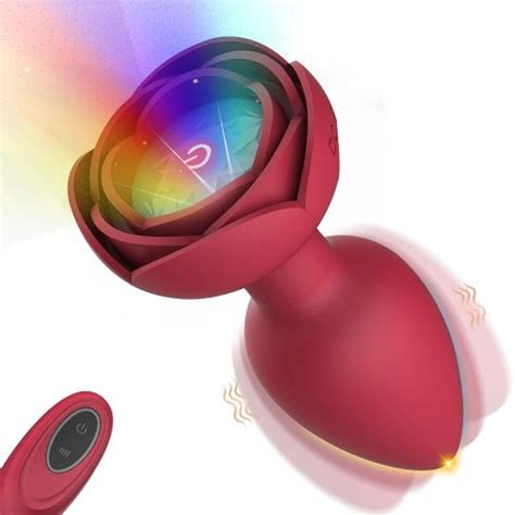 Rosebud Tushy Remote Controlled Light Up Silicone Butt Plug Sex Toys Adult Novelties Adult