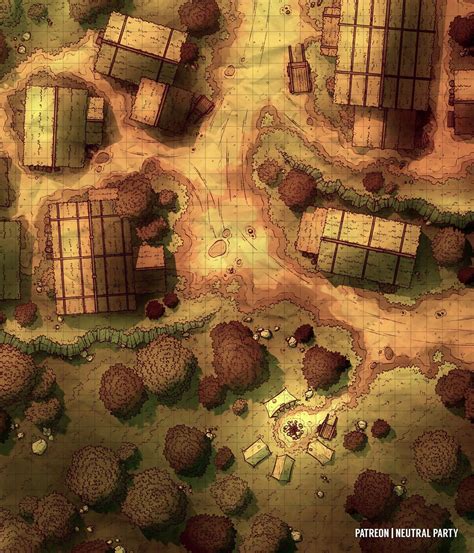 Forest Village Battlemap R Dungeonsanddragons