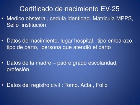 Ppt Certificado De Nacimiento Ev 25 Powerpoint Presentation Free