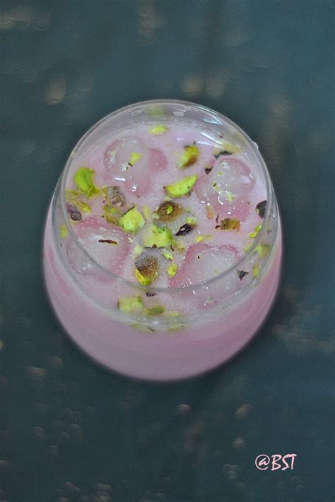 Rose Lassi ~ Rose Flavored Yogurt Drink - The Big Sweet Tooth