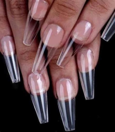 Unhas Posti As Bailarina Realista Transparente Ou Natural Leitosa Kit