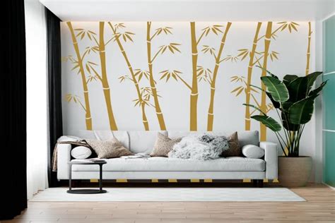 Latest Bamboo Tree wall stencil painting @ RS 1020 | Aapkapainter