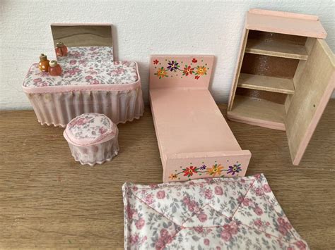 Vintage Dol Toi Dolls House Bedroom Set Ebay