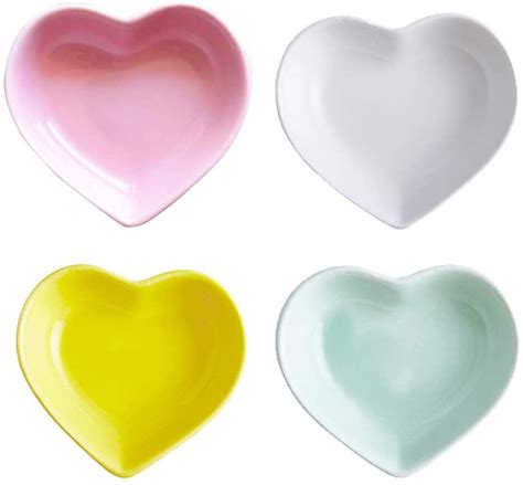 Binoster Super Cute Heart Sharpe Ceramic Sauce Dish Mini Side Seasoning