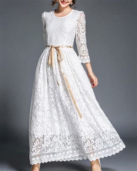 Hermoso Vestido De Encaje Date Dresses White Maxi Dresses Trendy