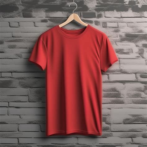 Mockup Roupas Camiseta Vermelha Em Branco Foto Premium