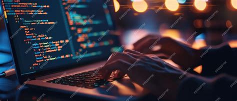 programmer coding  work  hands  laptop programming  night