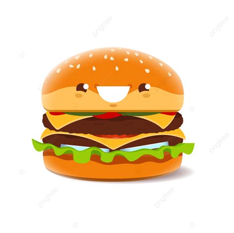 Personagem De Desenho Animado Hambúrguer Ou Cheeseburger Png Rápido