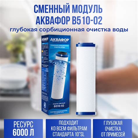 Сменный картридж для проточного фильтра, степеней очистки - 1, ресурс ...