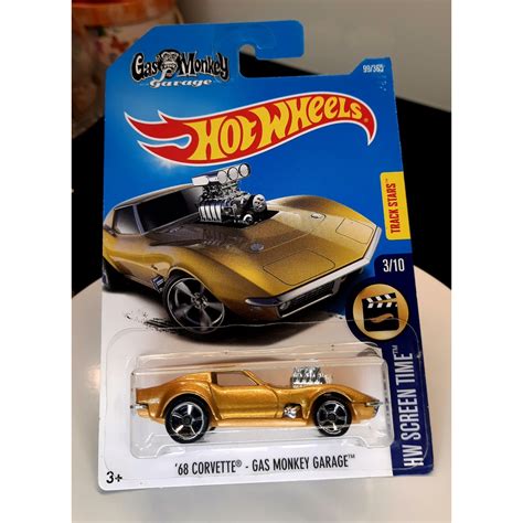 Hot Wheels Corvette Gas Monkey Garage Metalflake Gold Shopee Malaysia
