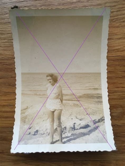Altes Orig S W Foto Frau Im Bikini Am Meer Strand Vintage Mode Eur Picclick De
