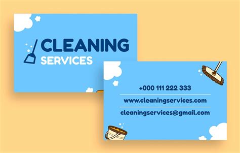 Edita y obtén esta Tarjeta de visita de servicio de limpieza Cleaning