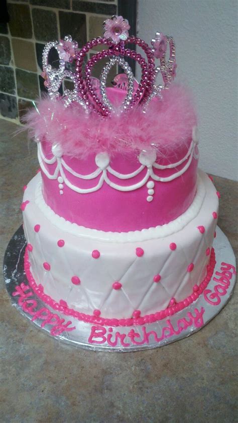 Pink Princess Crown Birthday Cake - CakeCentral.com