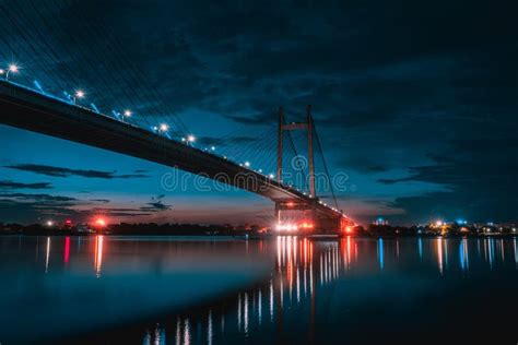 Scenic View of Vidyasagar Setu Toll Bridge at the Beautiful Sunset ...