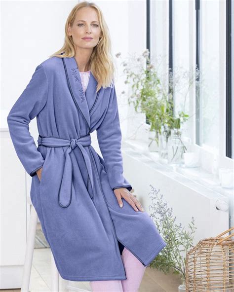 Fleece Wrap Belted Gown Gown Uk