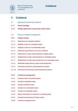 Fillable Online Suomenpankki Rules On Collateral Management