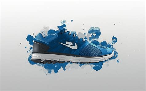 Unpaired Blue White And Black Nike Running Shoe Hd Wallpaper