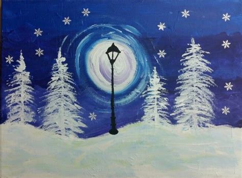 A Gorgeous And Easy Snowy Landscape Perfect For Learning Some Acrylic