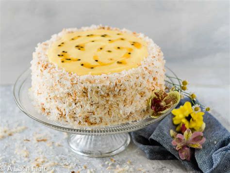 Coconut And Passion Fruit Curd Layer Cake A Latin Flair