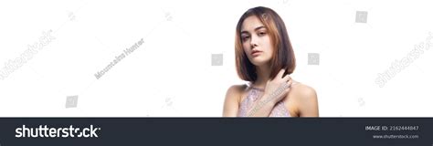 Beautiful Sexy Lady Elegant Nude Bodysuit Stock Photo