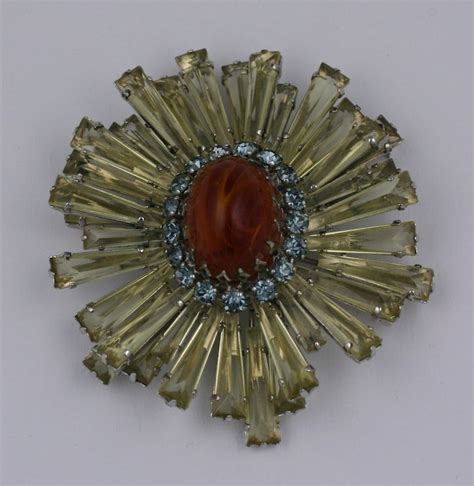 Schreiner Citrine Ruffle Brooch At 1stdibs