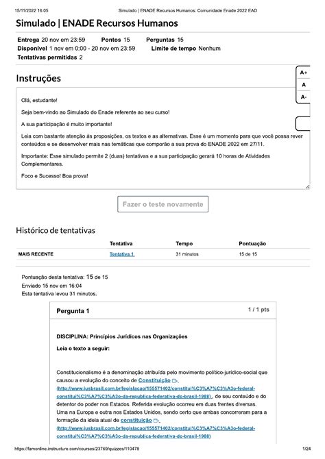 ENADE SIMULADO recursos humanos Logística