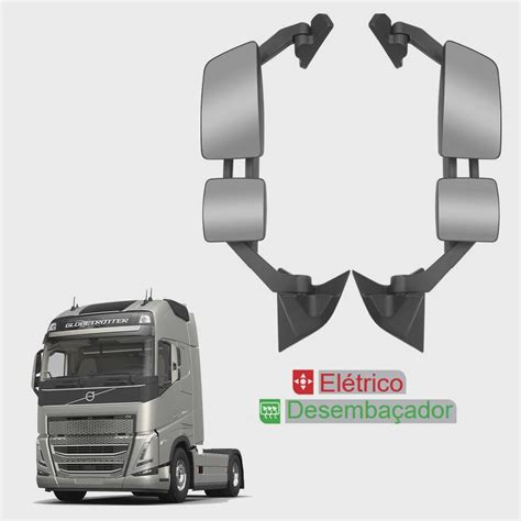 Jogo Espelho Retrovisor para Volvo fh 2015 a 2021 Elétrico em Promoção