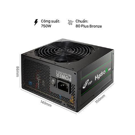 Nguồn FSP Hydro K Pro series HD2 750 750W 80 Plus Bronze Màu Đen