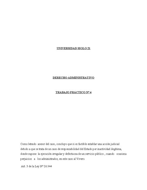 Tp N Derecho Administrativo Universidad Siglo Derecho