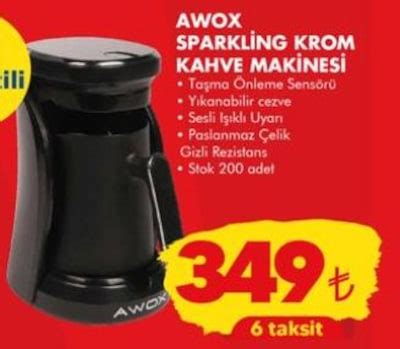 Awox Sparkling Krom Kahve Makinesi İndirimde Market