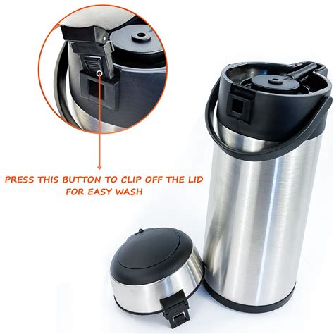 L L L Stainless Steel Airpot Hot Tea Coffee Drinks Vacuum Flask Jug Pump New Ebay Uk