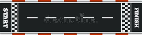 Race Car Track with Start and Finish Line. Top View Stock Vector ...