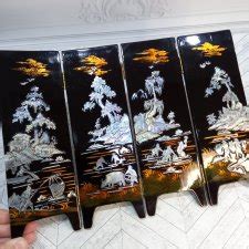Кукольная мебель - Ширма лаковая инкрустация перламутром купить в ...