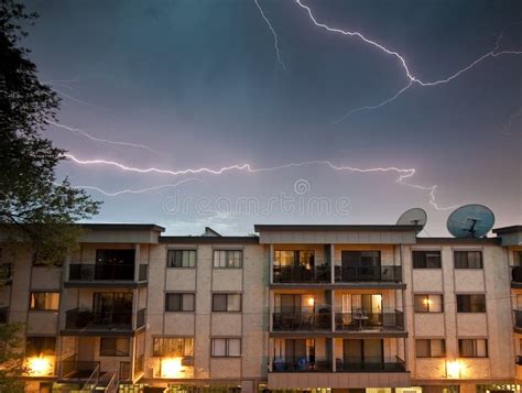 Electrical Storm Thunderstorm Lightning Over Power Lines South Texas ...