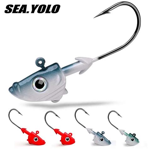 Sea Yolo Anzuelo De Pesca Con P As Anzuelo Con Cabeza De Pez De 21 5g