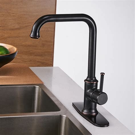 Black Color Brass Crane Kitchen Faucets Hot And Cold Water Mixer Tap Single Hole Mixer Tap