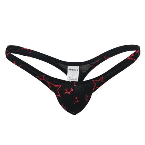 Men S G String Thong Sexy Micro Thongs Printed Cotton Male Underwear Homme Wear Ebay