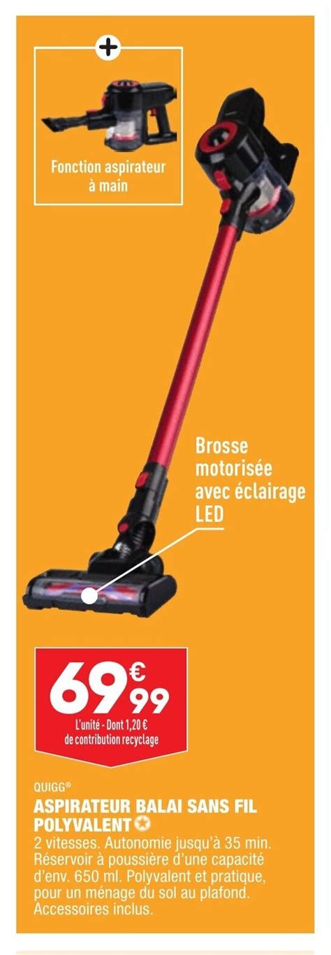 Promo Aspirateur Balai Sans Fil Polyvalent Chez Aldi