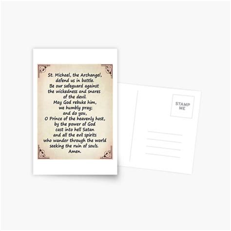 The Saint Michael S Prayer Postcard For Sale By Albert Redbubble