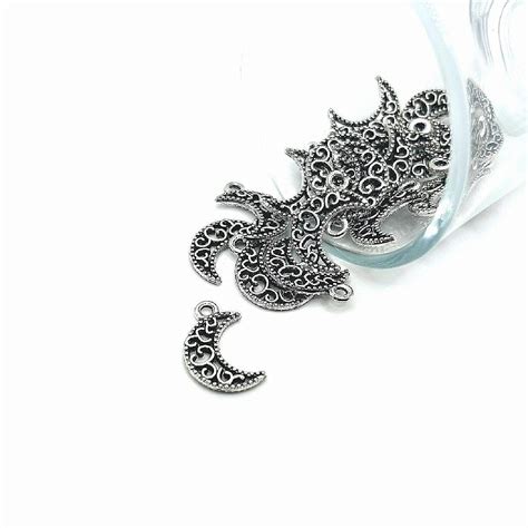 Pcs Silver Crescent Moon Charms Oriental Trading