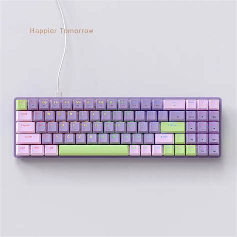Keys Blue Red Switch Wired Mechanical Keyboard Hot Swappable RGB Backlit Light Keyboard For